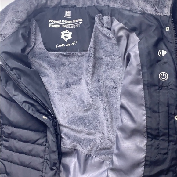 Avenue plus Petite Black Elongated Puffer Jacket fleece medium - Picture 6 of 8